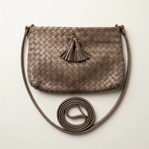 Vintage Woven Premium Leather Crossbody Bag Made in Italy